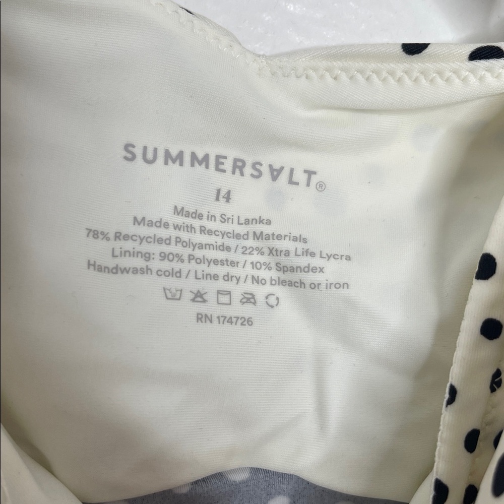 Summersalt The Ruffle Oasis Polka Dot One Piece Black Swimsuit Size 14 New - Picture 3 of 6